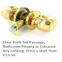 Bathroom locks/Bedroom Door Knob - Brass & Chrome